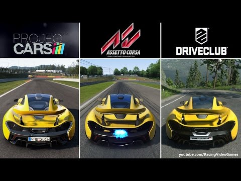 Assetto Corsa vs. Project CARS vs. DriveClub | PS4 Graphics & Sound Comparison Gameplay