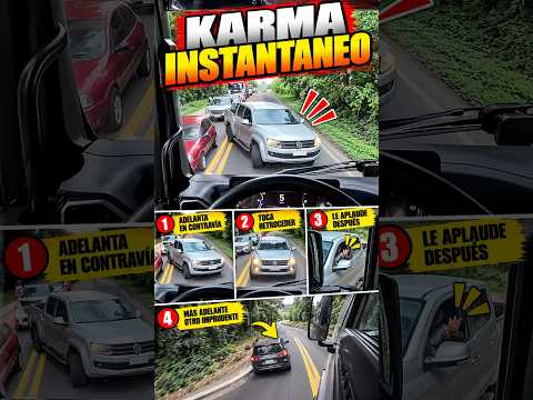 Camionero le da una lección a conductor en Amarok que intentó adelantarse en la fila