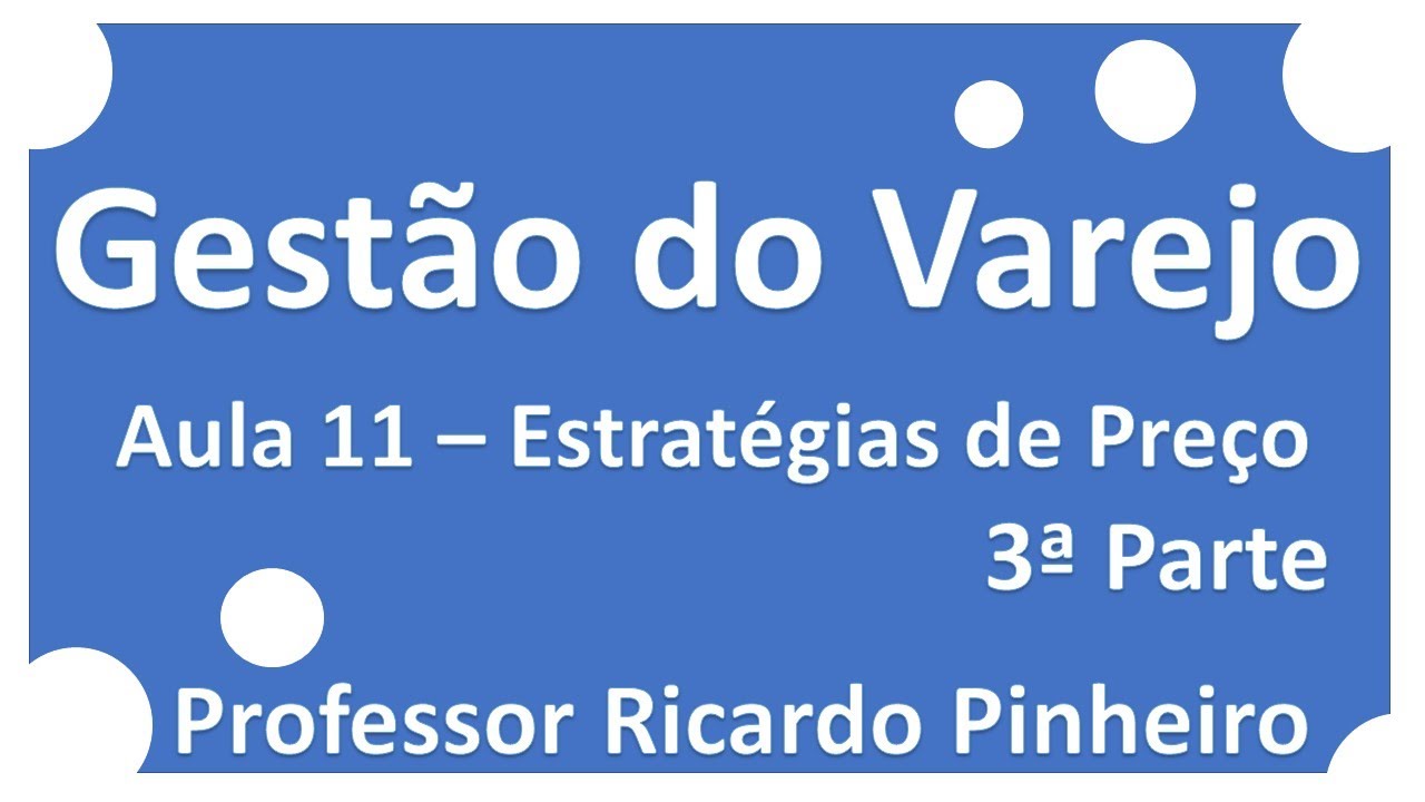 Gestão do Varejo | Aula 11 Estratégias de Preços 3ª Parte | Professor RIcardo Pinheiro