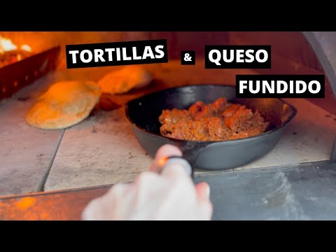 QUESO FUNDIDO WITH CHORIZO 🧀wood fired oven homemade tortillas Forno Ventzia