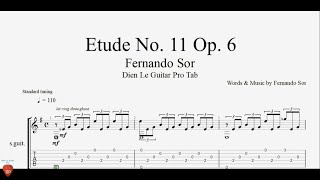 Fernando Sor - Etude No. 11 Op. 6 - Guitar Tutorial + TAB