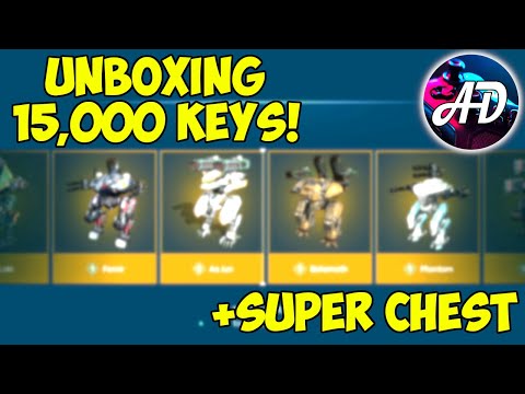Unboxing 15,000 Keys - SUPER CHEST And GOLD CHESTS + Intense Duo Match - War Robots Mk2 WR Gameplay