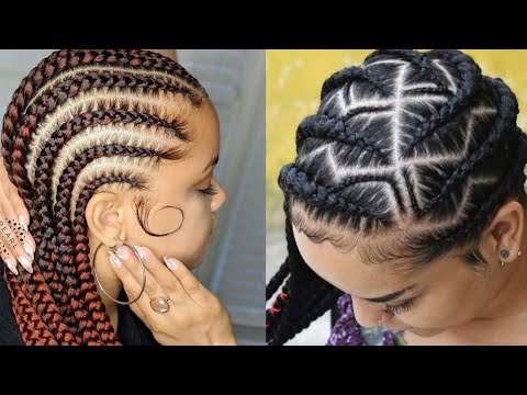 2021 Braided #Cornrow #Hairstyles With Smooth Weaves || Stylish #African #GhanaWeaving Hairstyles