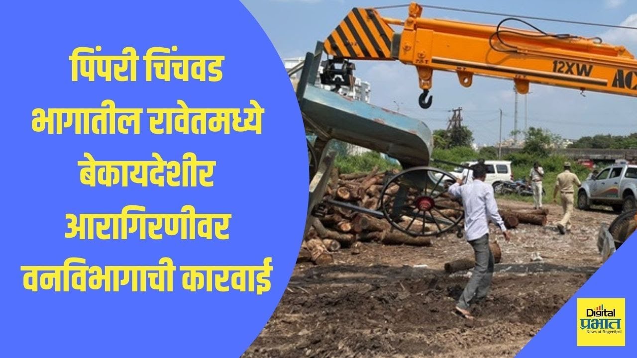 Video | पिंपरी-चिंचवडमधील रावेतमध्ये बेकायदेशीर आरागिरणीवर कारवाई