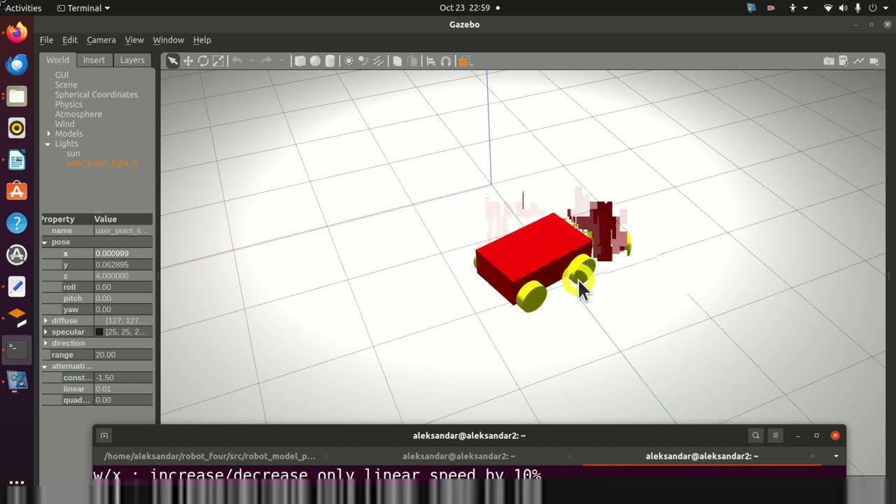 Four-Wheeled Mobile Robot Simulation and Teleoperation in Gazebo/ROS - Tutorial Given Below