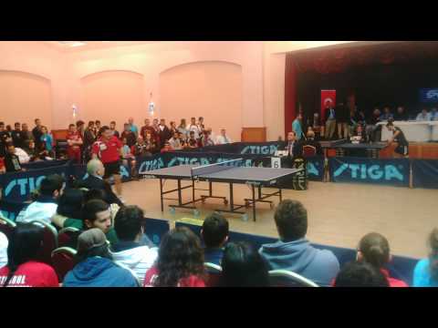 GENCAY MENGE -- İBRAHİM PEKDOĞAN ( Üniversiteler Masatenisi Şampiyonası 2015 KEMER ) takım maçı.
