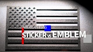 Toyota 4runner Overlanding American Flag Sticker vs Emblem