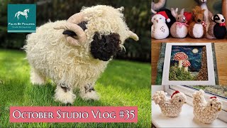 🐑 A NEEDLE FELTING BUSINESS // My largest project to date, Christmas baubles, 2D shrooms & chickens!