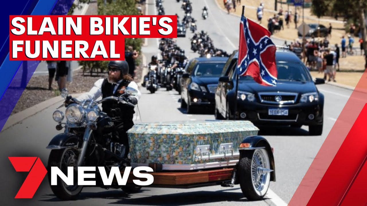 Slain Rebels bikie boss Nick Martin farewelled in Perth with a unique funeral service | 7NEWS