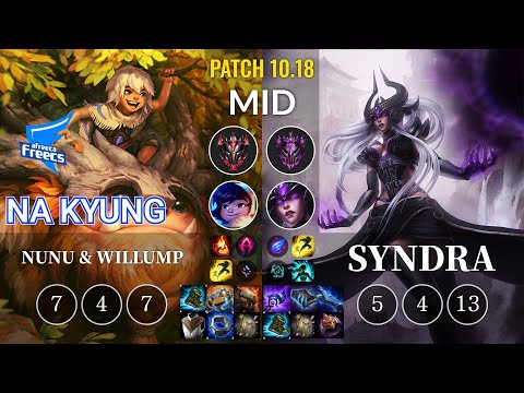 AF Na Kyung Nunu & Willump vs Syndra Mid - KR Patch 10.18