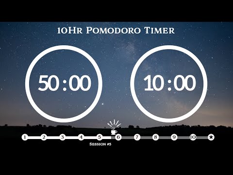 50 Minute Pomodoro Timer 🔥 Focus White Noise 집중 백색소음📚10-Hour Study ⏱Pomodoro 50/10, 50 min x 10 sets