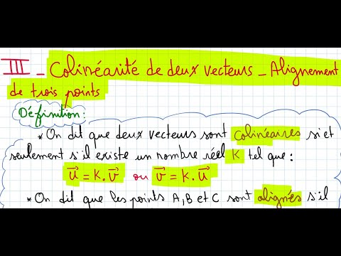 Colinéarité de deux vecteurs-alignement des points (Partie III) #tcs #جذع_مشترك