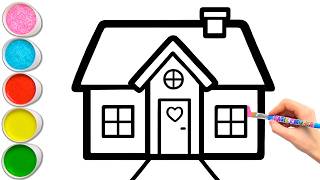 🏠🌳 Let's Draw by Hand ✍🏼 Learn Through Play with a Sweet Home Coloring for Kids #440