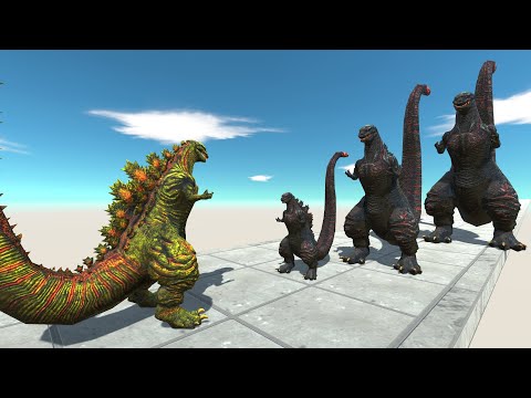 GOLD SHIN GODZILLA VS 3X SHIN GODZILLA DEATH RUN - Animal Revolt Battle Simulator