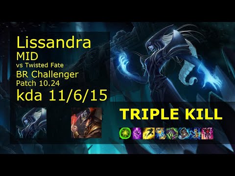 Lissandra vs Twisted Fate Mid - BR Challenger 11/6/15 Patch 10.24 Gameplay