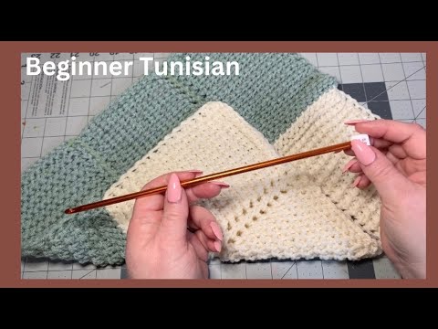 How To Crochet Beginner Tunisian Stitch/ No Curl Tunisian