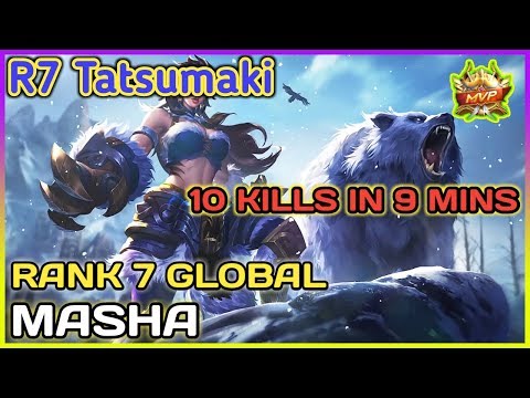 MASHA TOP GLOBAL GAMEPLAY AND BUILD by RRQ R7 Tatsumaki | TUTORIAL MASHA R7 Tatsumaki