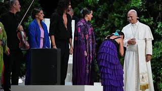 Papa 14. Leo, Madrid'de Antonio Banderas'la buluştu, flamenko gösterisi izledi