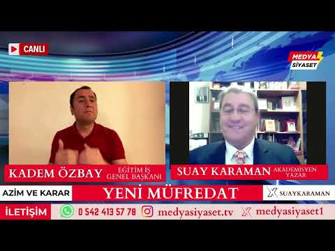 Genel Başkanımız Kadem Özbay, Medya Siyaset Youtube Kanalında Azim ve Karar programında Akademisyen Yazar Suay Karaman`ın konuğu oldu ve MEB`in Müfredat değişikliği ile ilgili değerlendirmelerde bulundu.14/05/2024 | EĞİTİM İŞ