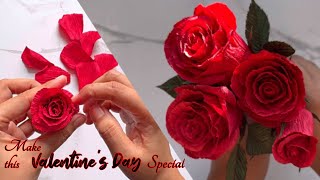 DIY Crepe Paper Rose & Chocolate Bouquet.