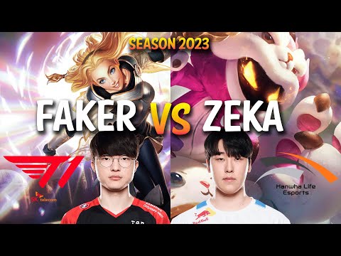 T1 Faker vs HLE Zeka - Faker LUX vs VEIGAR Mid - KR Ranked