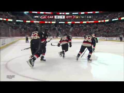 Mika Zibanejad Goal (Carolina Hurricanes vs Ottawa Senators April 16, 2013) NHL HD