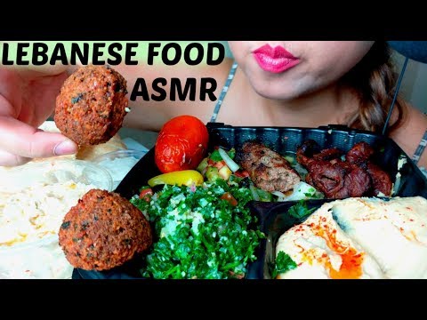 ASMR: Lebanese FOOD 먹방 Shish Kebab, Hummus, Baba Ganoush, *Eating Sounds*