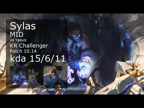 Sylas Mid vs Yasuo - KR Challenger 15/6/11 Patch 10.14 Gameplay // [롤] 사일러스 vs 야스오 미드