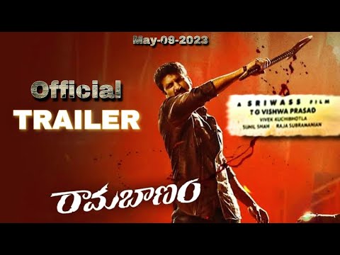 Thumbnail of the video: Ramabanam Official (Hindi) Trailer | Gopichand, Jagapathi Babu, Kushboo Sundar | #Ramabanam