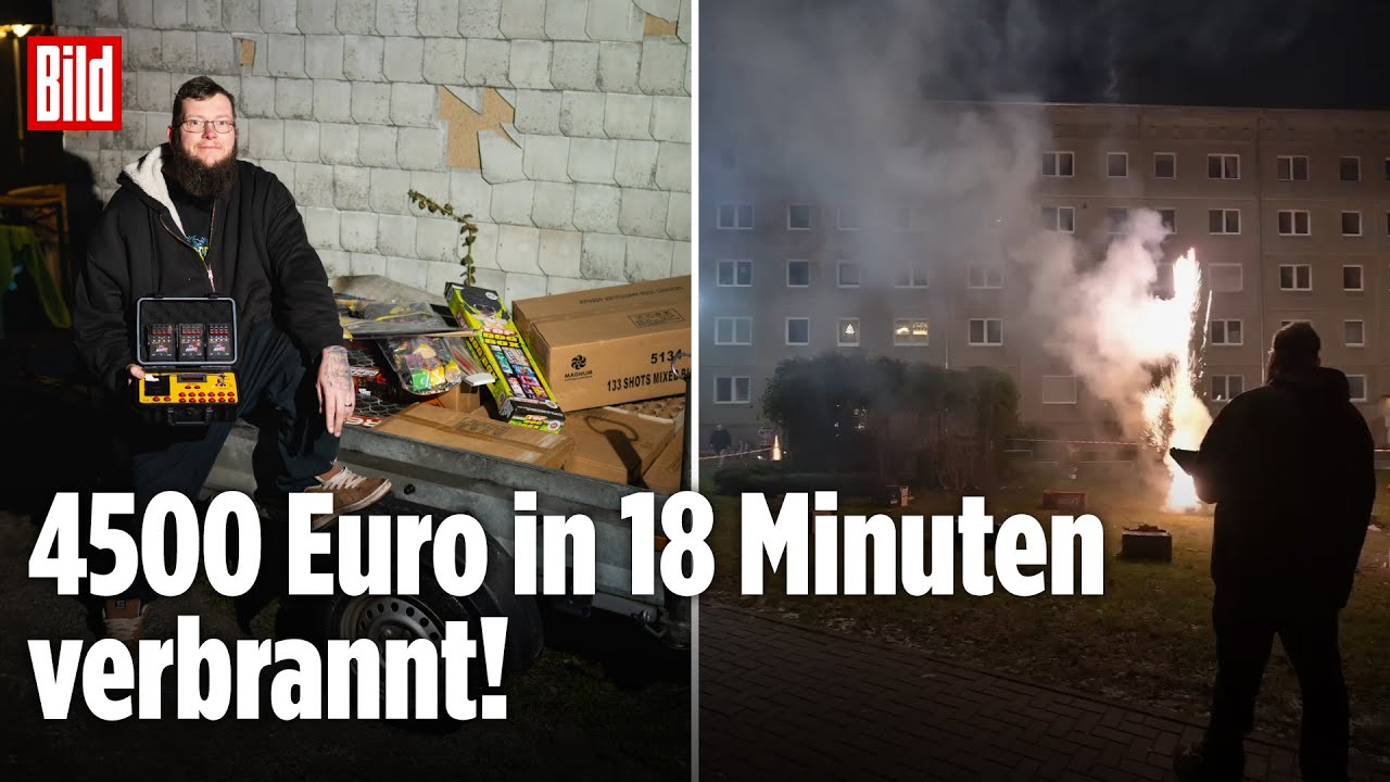 FARBENEXPLOSION AM HIMMEL: Mario Stobbe jagt 4.500-Euro-Feuerwerk in die Luft