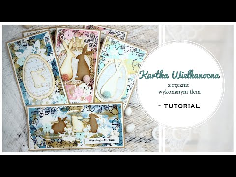 Kartki Wielkanocne z ręcznie wykonanym tłem - tutorial