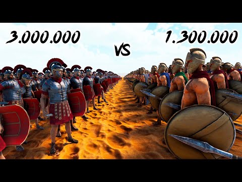 1.300.000 SPARTANS vs 3.000.000 ROMAN SOLDERS & ARCHERS  | Ultimate Epic Battle Simulator 2