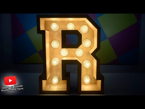 Cómo Hacer Letras 3D Gigantes CON LUZ Para Bodas|Manualidades cartón|DIY