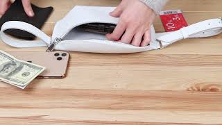 Кожаная женская бананка Shvigel 16384 белая