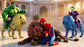 Download lagu 🦁🕷️ SPIDER-MAN Wins The Magic Legendary LION Racing Championship | Epic Racing Challenge mp3