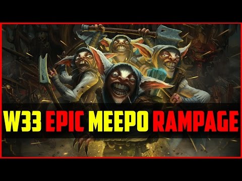 w33 epic Meepo Rampage gameplay - BBC vs mYi @ Hitbox Euro Championship Dota 2