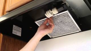 How to replace a Kitchen vent hood light bulb and filter