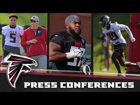 Grady Jarrett, Drake London & Bryan Edwards discuss day two of AT&T training camp | Atlanta Falcons