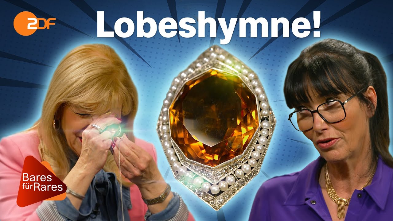 Fettes Erbe: Anhänger mit 40 Karat Palmeira Citrin haut Expertin aus den Socken | Bares für Rares