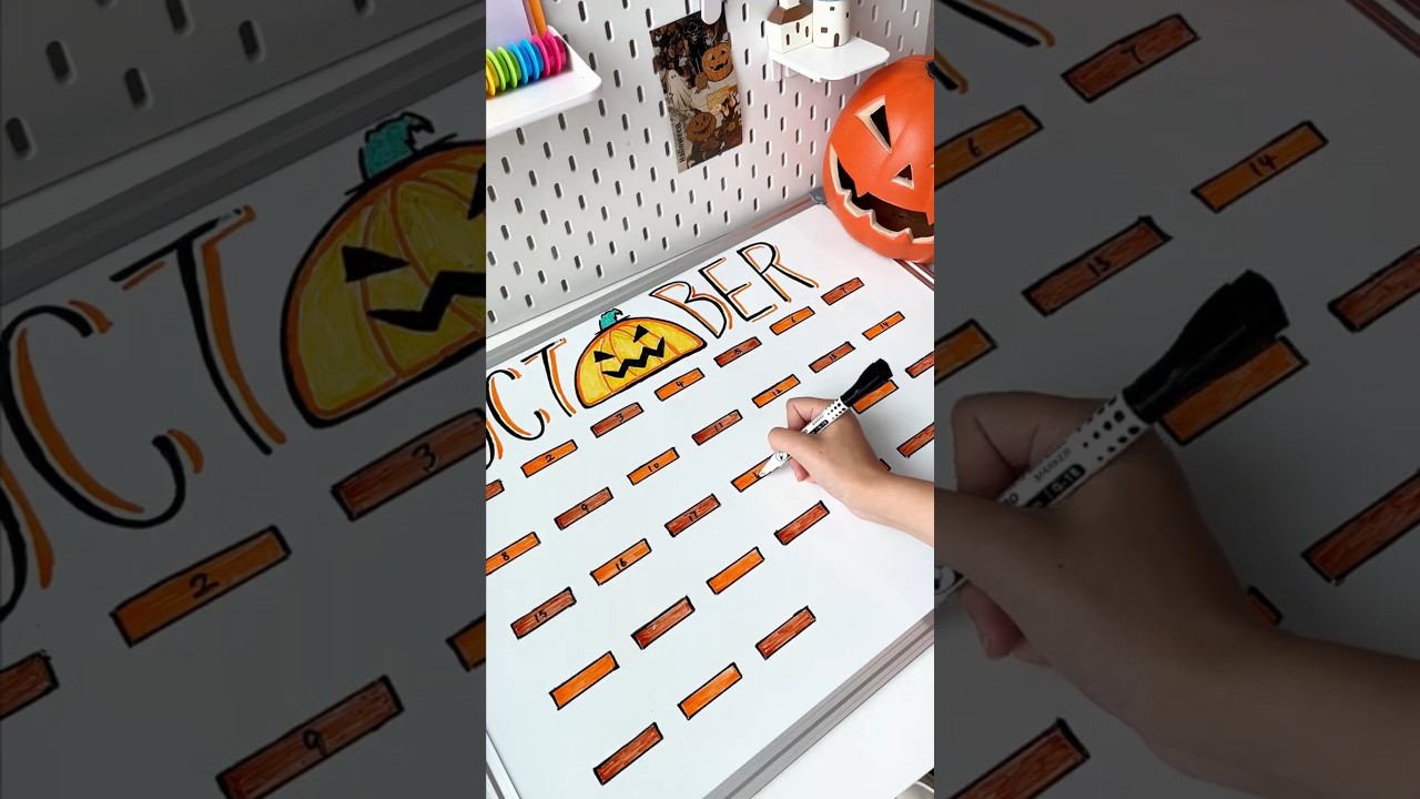 🎃OCTOBER Calendar Comes!  Most wonderful time!  | #diy #drawing #calendar #planner #whiteboard