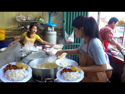 $1.50 for a plate of pork rice and egg - Cambodian street food