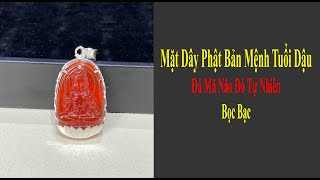 Mặt Dây Chuyền Phật Tuổi Dậu Đá Mã Não Đỏ Tự Nhiên Bọc Bạc