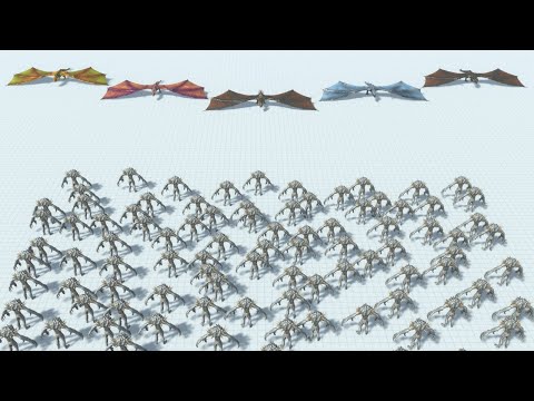 5 Dragon vs 100 Infernals Army ARBS Animal Revolt Battle Simulator