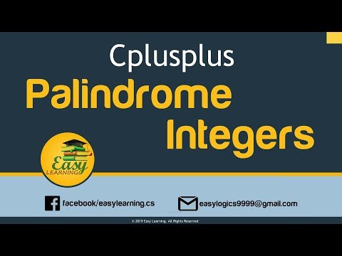 Palindrome Number Program in C++ (HINDI/URDU) | Coding | Easy Learning Classroom Video