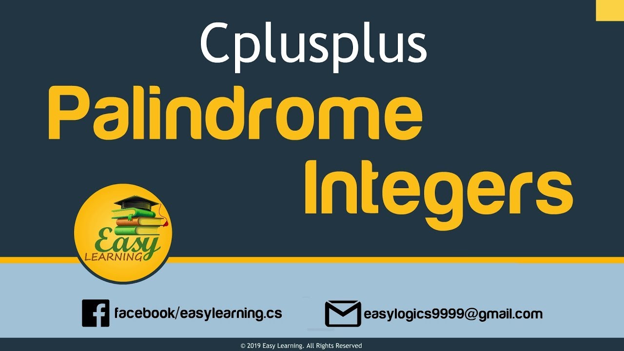 Palindrome Number Program in C++ (HINDI/URDU) | Coding | Easy Learning Classroom