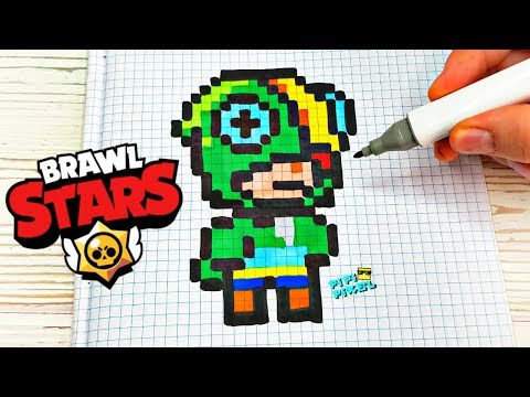 МИНИ ЛЕОН из БРАВЛ СТАРС- РИСУНКИ ПО КЛЕТОЧКАМ - BRAWL STARS -PIXEL ART