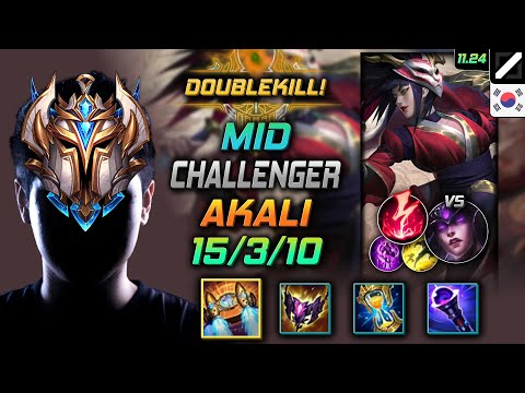 Challenger Akali Mid vs Syndra - 챌린저 미드 아칼리 벨트 감전 - LOL KR 11.24