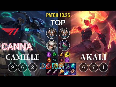 T1 Canna Camille vs Akali Top - KR Patch 10.25