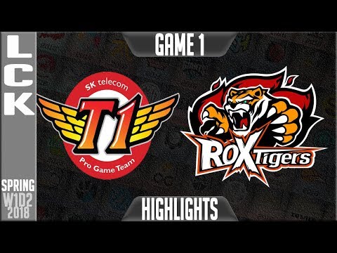 SKT vs ROX Highlights Game 1 | LCK Spring 2018 S8 W1D2 | SK Telecom T1 vs ROX Tigers G1