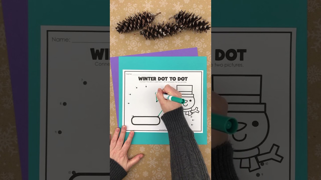 Dot to Dot Counting to 10 Winter Coloring Pages for Kids #winter #coloring #kidslearning #preschool